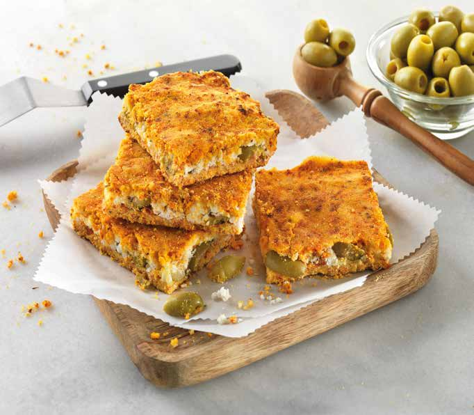 Olive cake with organic green Chalkidiki olives
